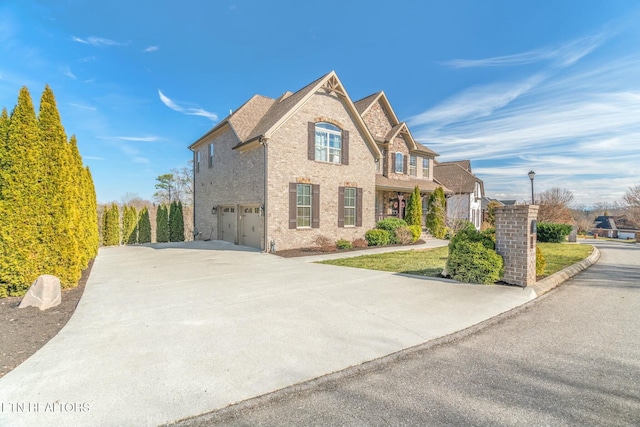 front of property with a garage