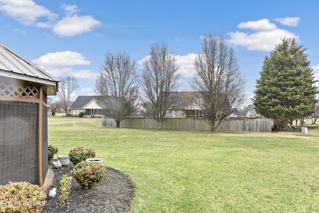 view of yard with fence