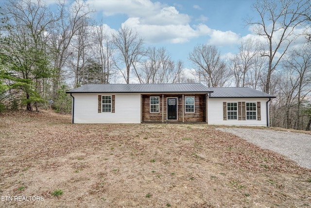 view of single story home