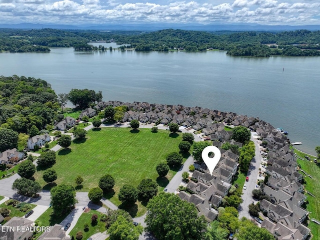 3413 Commodore Pt, Knoxville, TN 37922 - aerial view of residential area with a large body of water and a forest