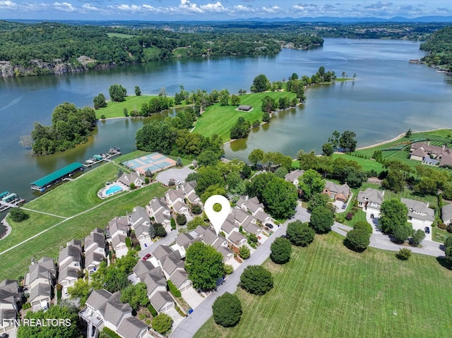 3413 Commodore Pt, Knoxville, TN 37922 - aerial perspective of suburban area featuring a large body of water