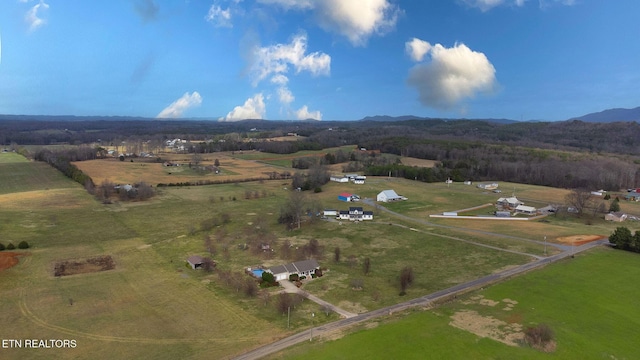 drone / aerial view with a rural view