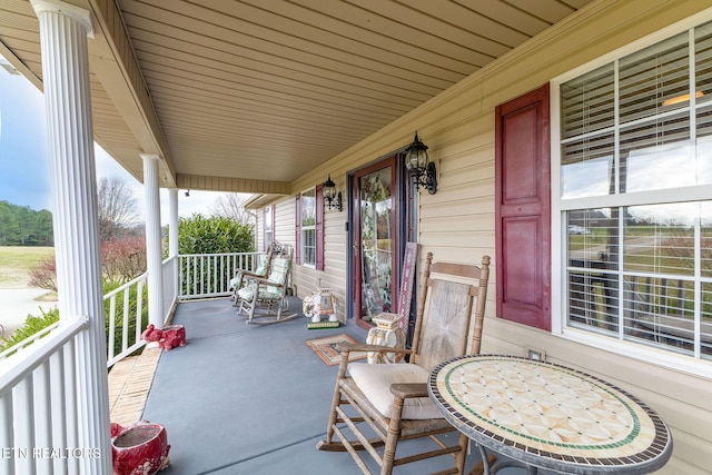 view of patio / terrace featuring covered porch