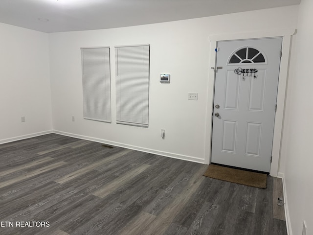 foyer featuring dark wood-type flooring