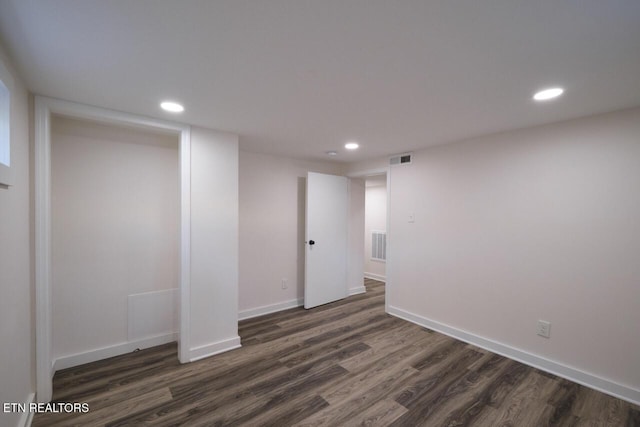 interior space featuring dark wood-type flooring