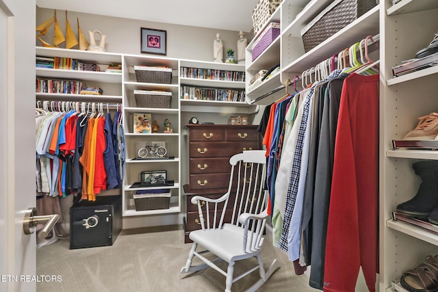 spacious closet featuring carpet floors