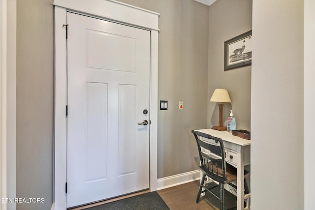 foyer featuring dark hardwood / wood-style flooring