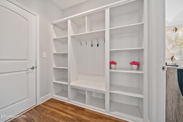 mudroom featuring hardwood / wood-style floors