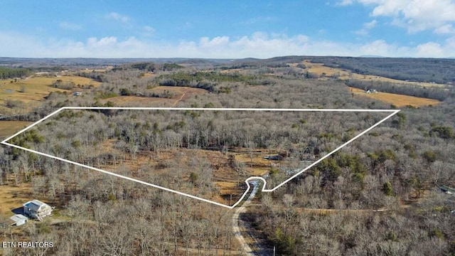 aerial view with a rural view