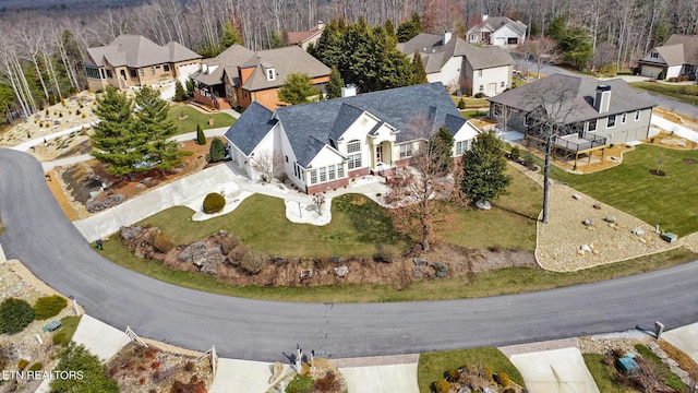 bird's eye view with a residential view