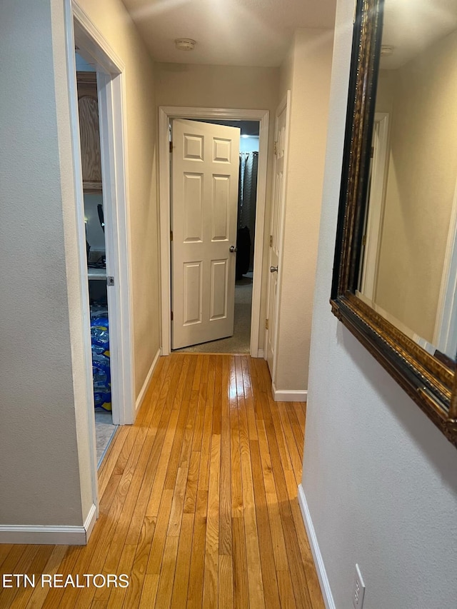 hall featuring light hardwood / wood-style flooring