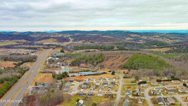 bird's eye view featuring a mountain view