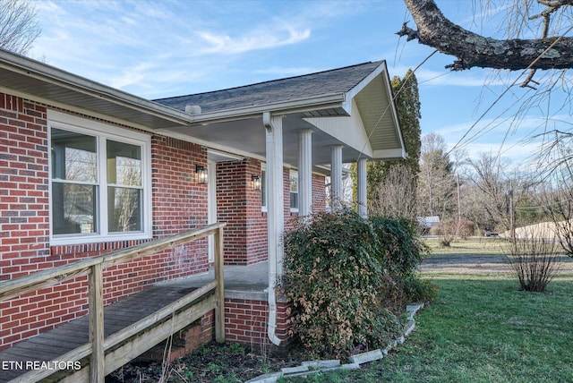 view of home's exterior with a lawn