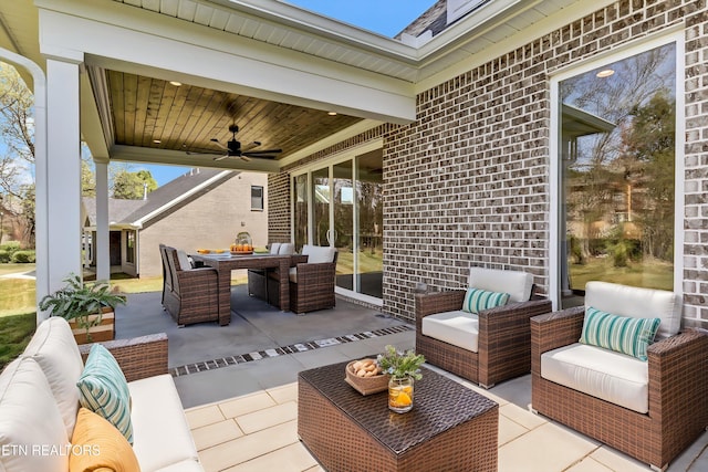11707 Grigsby Chapel Rd, Knoxville, TN 37934 - view of patio / terrace with an outdoor living space, ceiling fan, and outdoor dining space