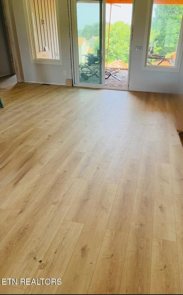 unfurnished room with wood finished floors
