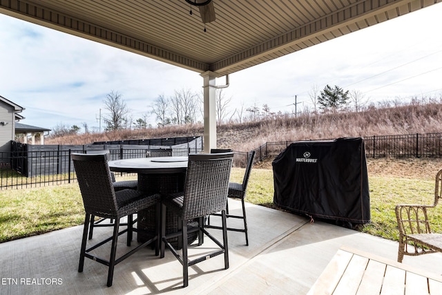 view of patio / terrace with area for grilling