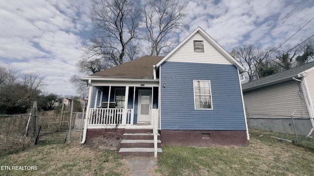 bungalow-style house with covered porch