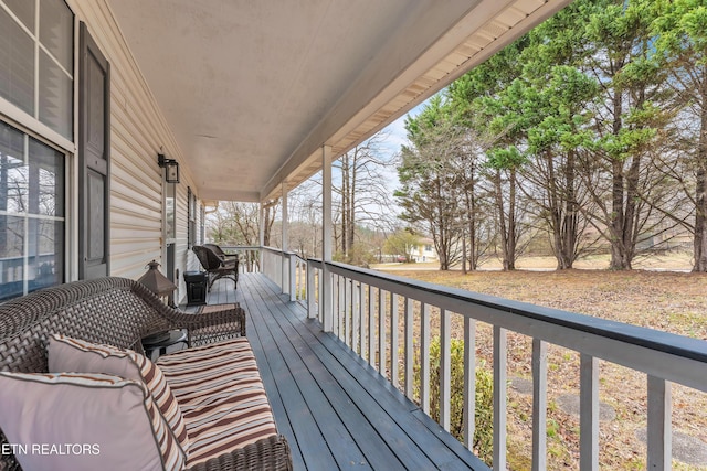 wooden deck with a porch