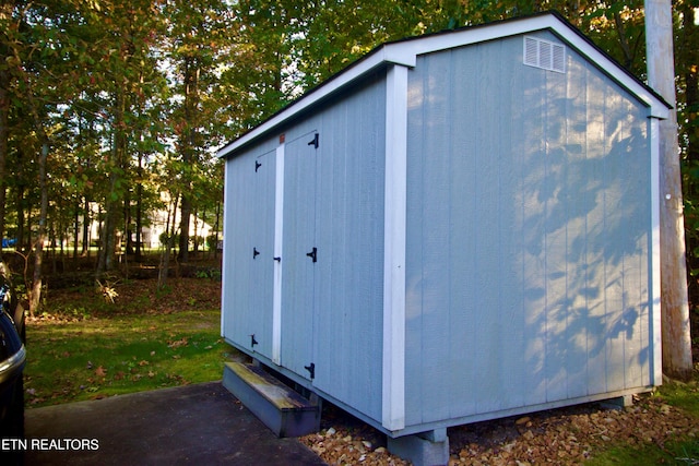 view of shed