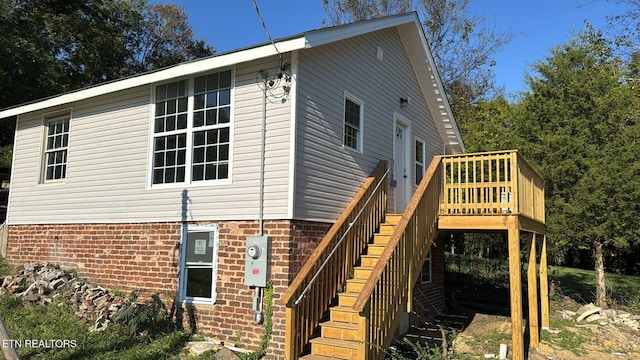 view of front of property featuring a deck