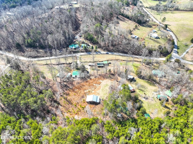 aerial view with a rural view