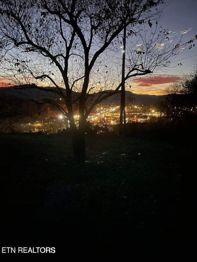 nature at dusk with a mountain view