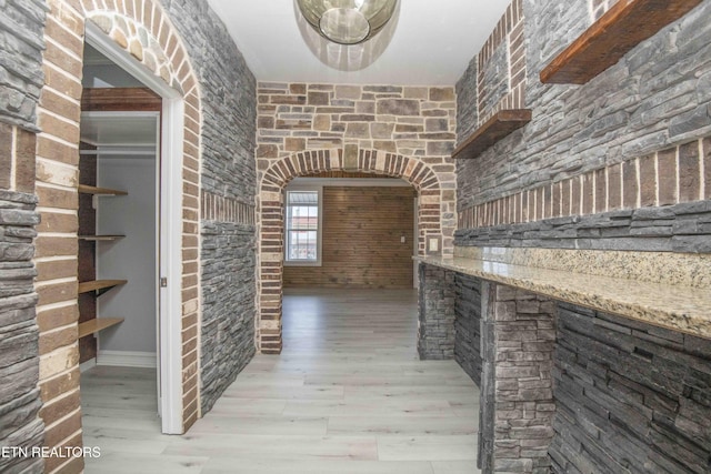 wine area featuring light hardwood / wood-style floors