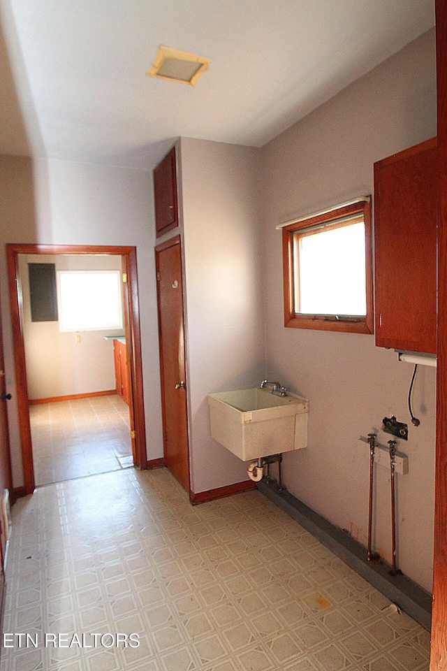 interior space with sink and a wealth of natural light