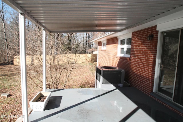 view of patio with central AC