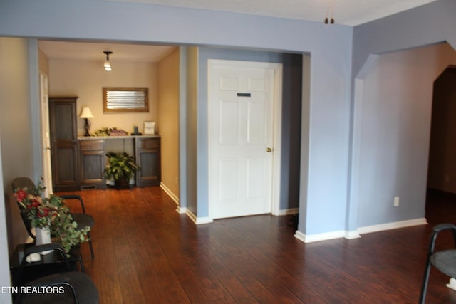 interior space featuring dark hardwood / wood-style floors