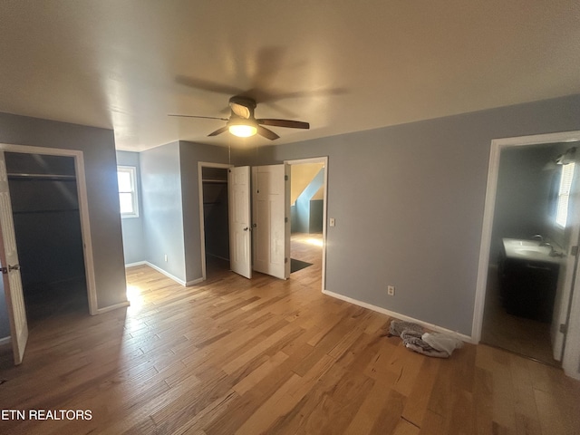 unfurnished bedroom with light hardwood / wood-style flooring