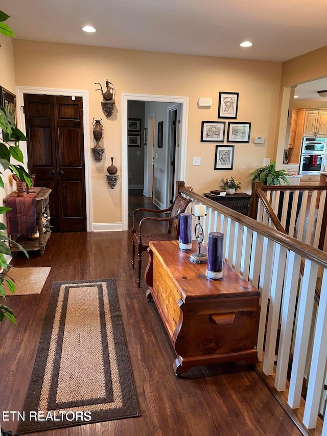 entryway featuring dark hardwood / wood-style flooring