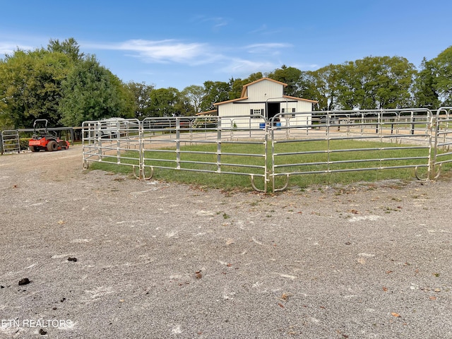 exterior space with a rural view