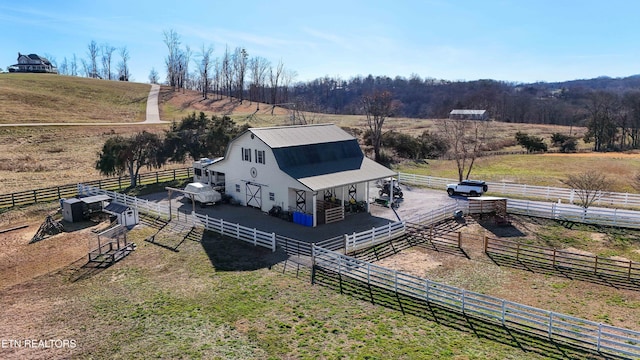 drone / aerial view featuring a rural view