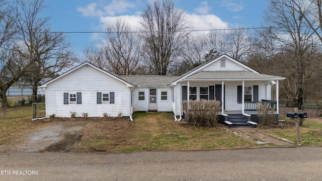 view of front of home with a porch