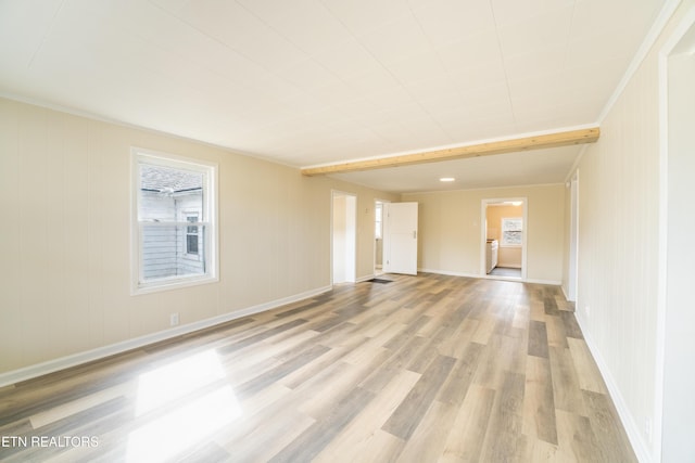 empty room with light hardwood / wood-style floors