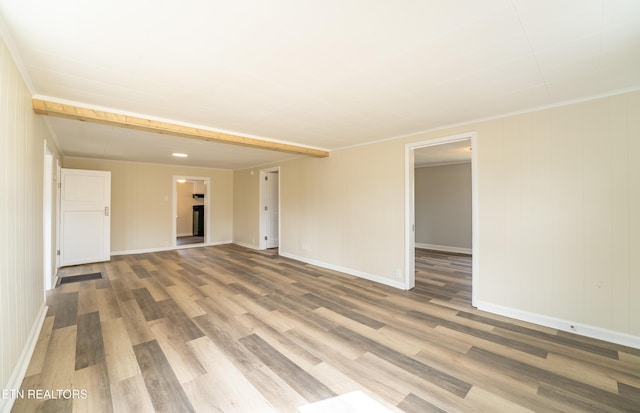 empty room with hardwood / wood-style flooring