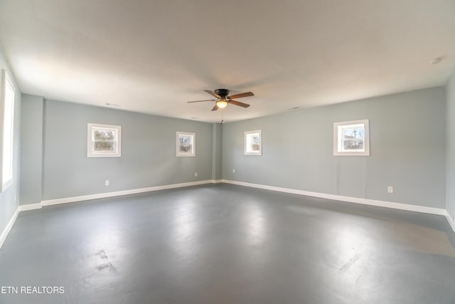 unfurnished room featuring ceiling fan