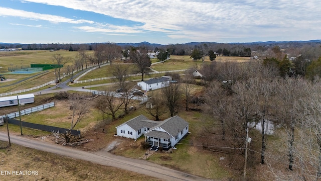 aerial view with a rural view