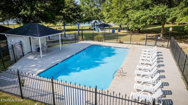 view of pool with a patio