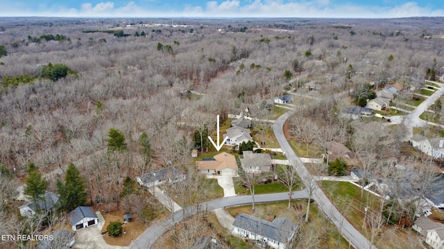 drone / aerial view with a residential view