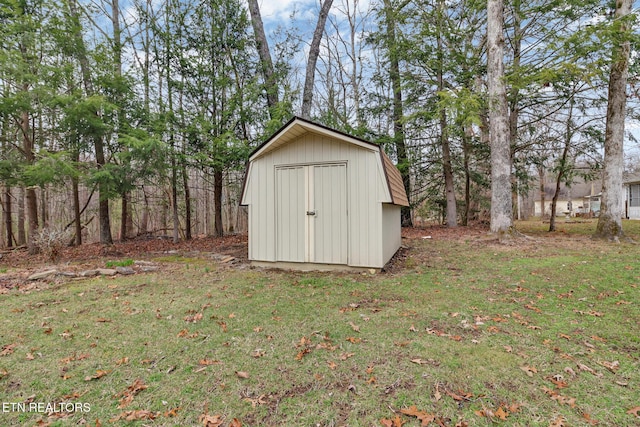 view of shed