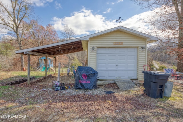 view of garage