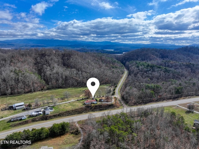 drone / aerial view with a mountain view