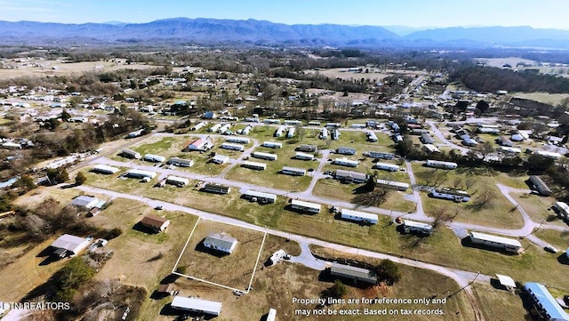 aerial view with a mountain view