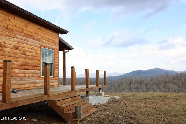 exterior space with a mountain view