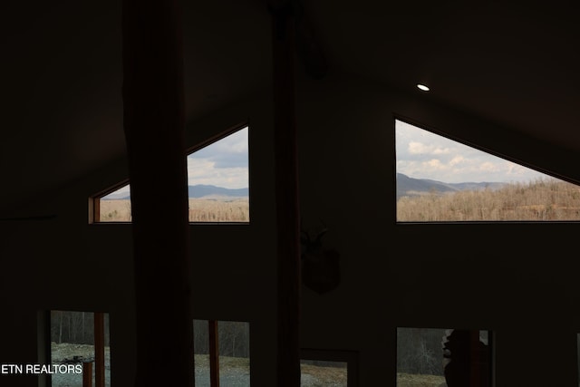 room details featuring a mountain view