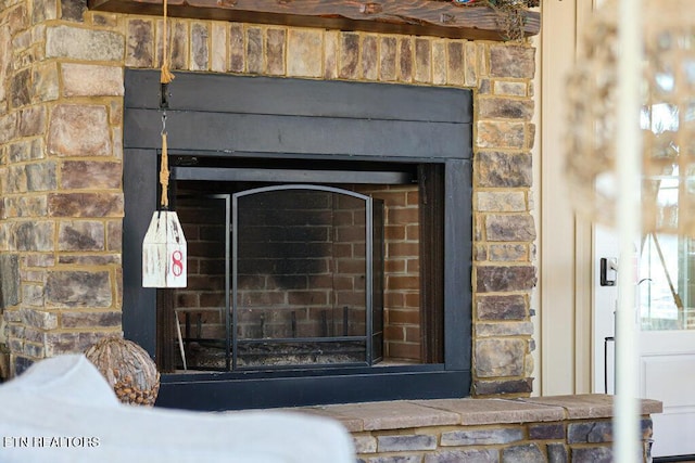 details with a fireplace