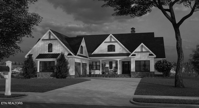 view of front of house featuring covered porch