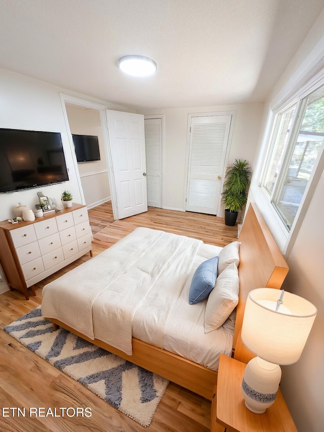 bedroom featuring light hardwood / wood-style flooring